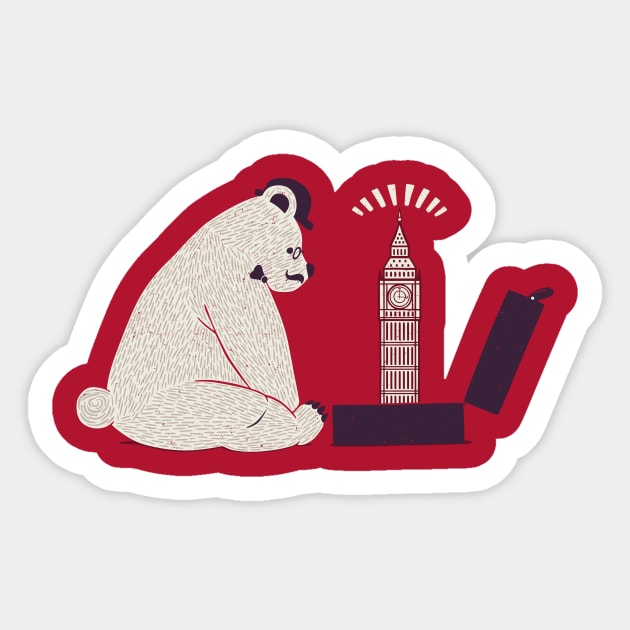 Traveler Tourist Big Ben Bear UK Sticker by Tobe_Fonseca